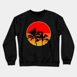 Retro Sun Classic Tee Palm Trees Crewneck Sweatshirt